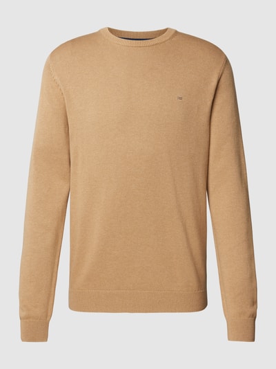 Christian Berg Men Gebreide pullover in gemêleerde look Camel gemêleerd - 2