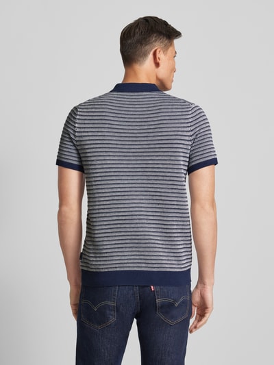 Michael Kors Regular fit poloshirt met structuurmotief, model 'TUCK STRIPE' Marineblauw - 5