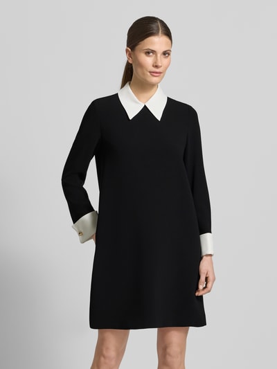 Max Mara Studio Tailliertes Cocktailkleid mit Kontrast Manschetten Modell 'BRAVO' Black 4