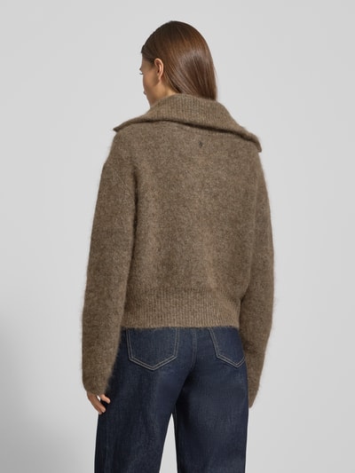 MOS MOSH Strickjacke mit Reißverschluss Modell 'Hulda' Beige 5