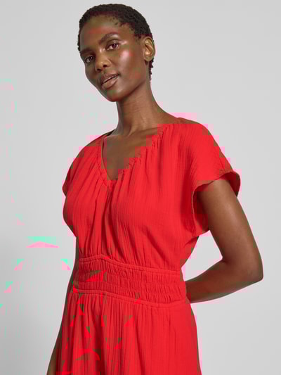 GAP Midiikleid mit V-Ausschnitt und Volantärmeln Rot 3