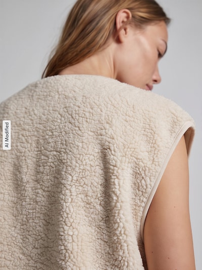 PIECES kamizelka o kroju regular fit z bocznymi wpuszczanymi kieszeniami model 'KATTY' Écru 3