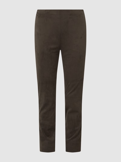 SEDUCTIVE Cropped Leggings aus Fake Veloursleder Modell 'Sabrina' Olivgrün 2