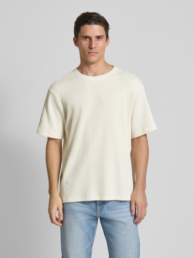 Knowledge Cotton Apparel T-Shirt mit Label-Detail Offwhite 4