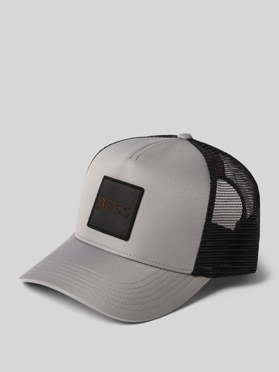 BOSS Basecap mit Mesh Einsätzen und Logo Detail Hellgrau 1