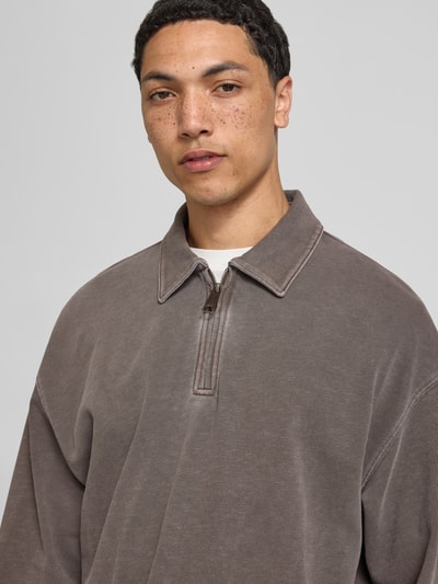 Carhartt Work In Progress Sweatshirt mit Polokragen Mittelbraun 3