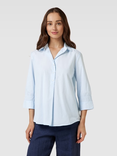 OPUS Blusenshirt mit kurzer Knopfleiste Modell 'Forta' Hellblau 4