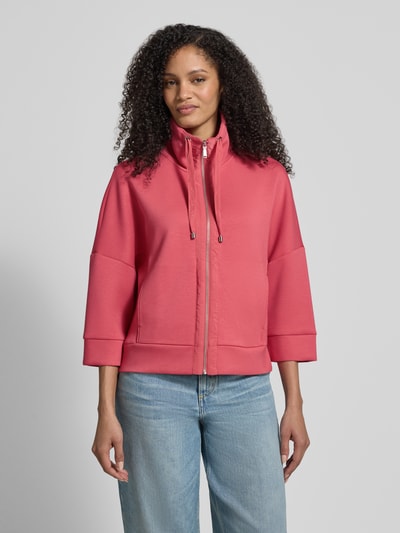 Tom Tailor boxy fit sweatjack met viscosegehalte Felroze - 4