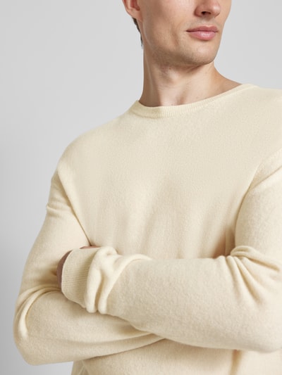 American Vintage Sweter z dzianiny z prążkowanymi wykończeniami model ‘RAXOW’ Piaskowy 3