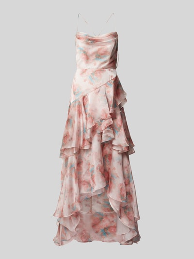 Luxuar Abendkleid mit Spaghettiträger Apricot 2