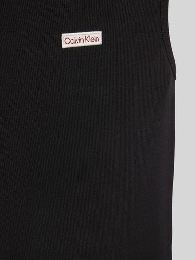 Calvin Klein Jeans Kleid in Ripp-Optik mit Label-Stitching Black 2