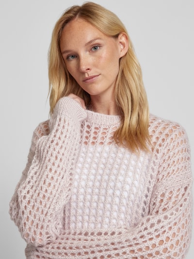 Stefanel Gebreide pullover met broderie anglaise Lichtroze - 3