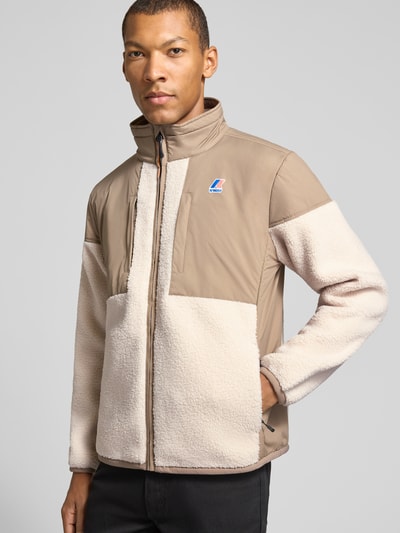 K-WAY Regular Fit Fleecejacke mit Stehkragen Modell 'SIXTE 4.0 ORSETTO' Beige 3