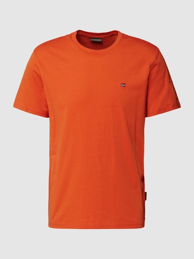 Napapijri T-shirt met labelstitching, model 'SALIS' Oranje - 2