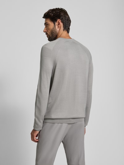 BOSS Green Regular Fit Strickpullover mit Woll-Anteil Hellgrau 5