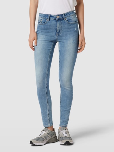 Vero Moda Skinny fit jeans in destroyed-look, model 'FLASH' Lichtblauw - 4