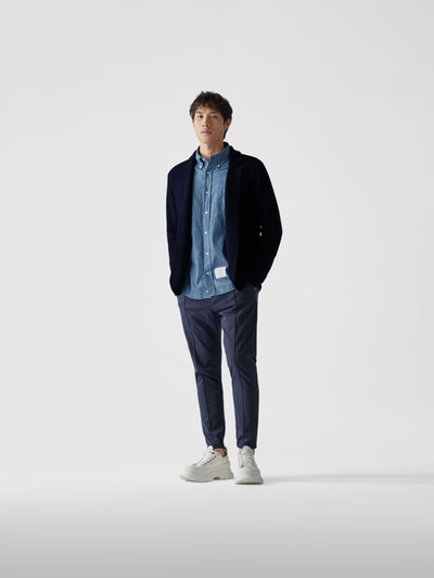 Roberto Collina Strickjacke mit Reverskragen Dunkelblau 1