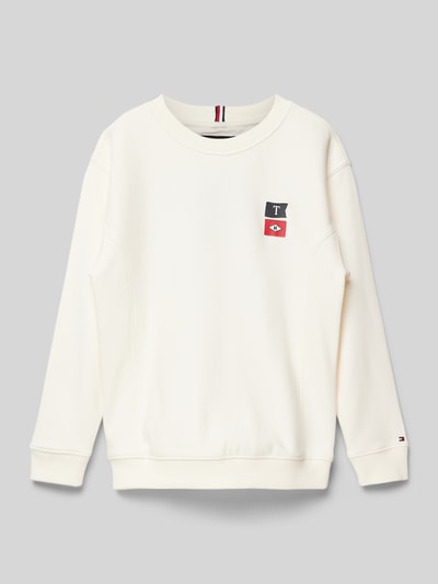 Tommy Hilfiger Teens Sweatshirt met ronde hals Ecru - 1