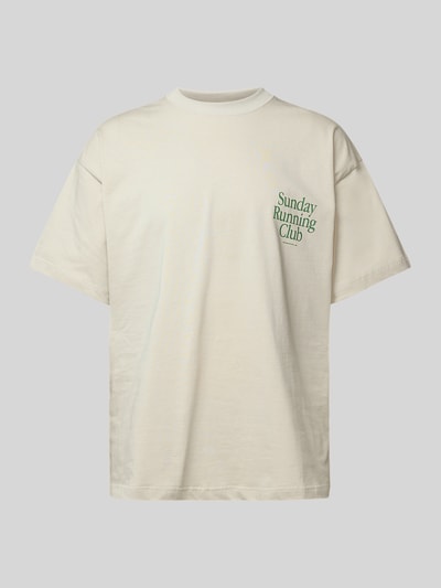ANOTHER COTTON LAB Oversized T-Shirt mit Statement-Print Modell 'Sunday Running Club Offwhite 2