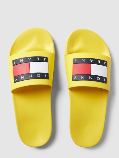 Tommy Jeans Slippers met labelpatch, model 'POOL' Geel - 4