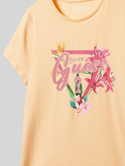 Guess T-Shirt mit Label-Print Apricot 2