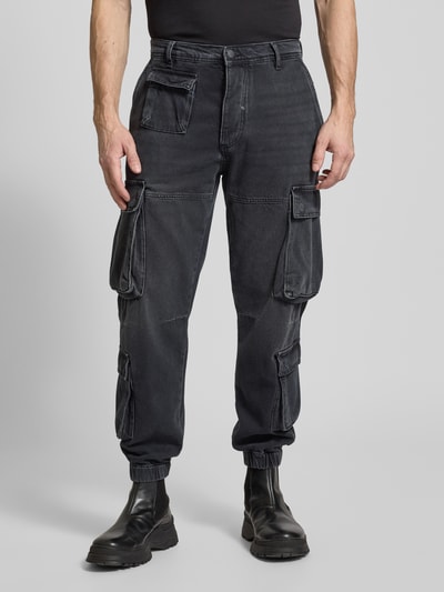 Antony Morato Regular Fit Cargohose mit Teilungsnähten Black 4