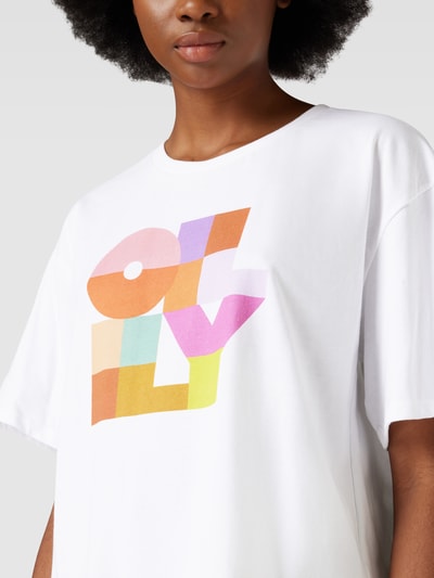 Oilily T-shirt z nadrukiem z napisem model ‘TOMLIN’ Biały 3