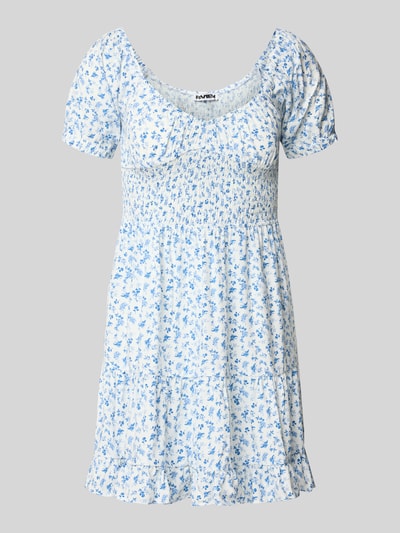 Review Minikleid aus Viskose mit Smok-Details Weiss 2