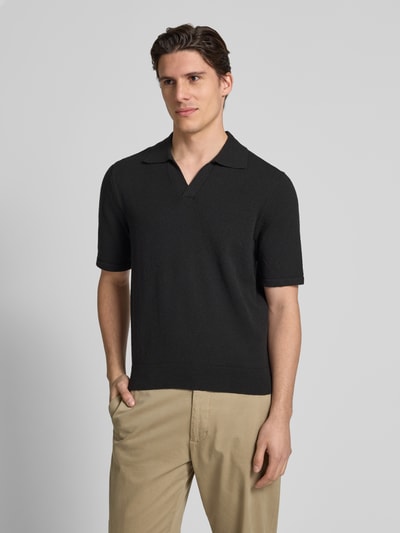 JAKE*S STUDIO MEN Poloshirt met structuurpatroon Zwart - 4