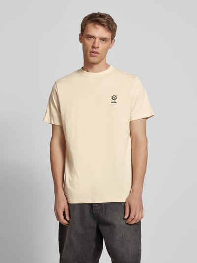 Blend T-Shirt mit Motiv- und Statement-Stitching Modell 'JANUS' Sand 4