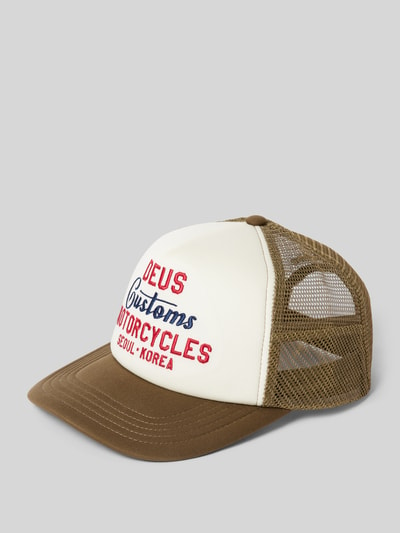 DEUS EX MACHINA Basecap mit Label-Stitching Modell 'Kamli' Oliv 1