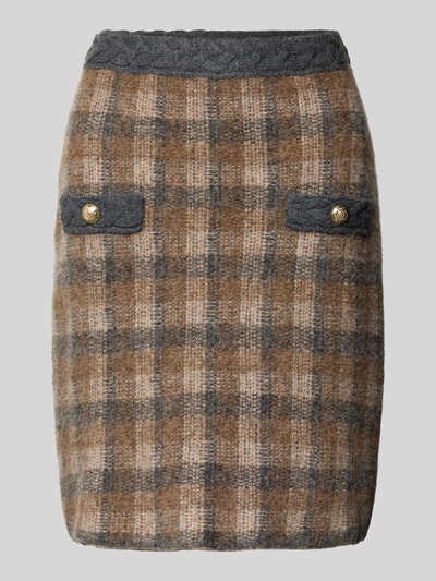 JOOP! Gebreide rok met knielengte in wolmix, model 'Kanda' Lichtgrijs - 2