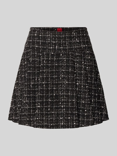 HUGO Minirok in bouclé met wol, model 'RABLUMI' Zwart - 2