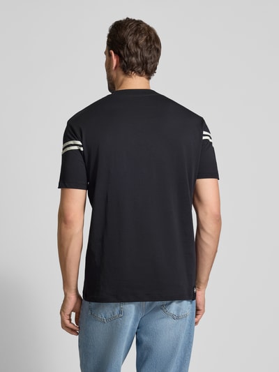 ARMANI EXCHANGE T-shirt met labelstitching en ronde hals Marineblauw - 5