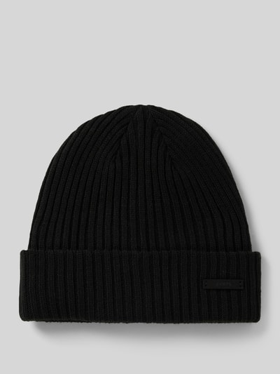 Barts Beanie met labeldetail, model 'WILBERT' Zwart - 1