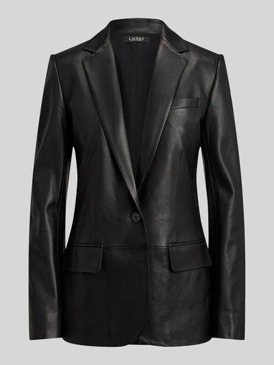 Lauren Ralph Lauren żakiet o kroju regular fit z naturalnej skóry Czarny 2