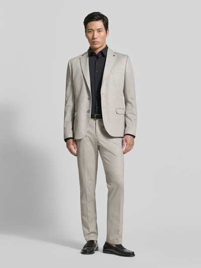 Zuitable Straight Fit Stoffhose mit Bundfalten Modell 'Sparta' Sand 1
