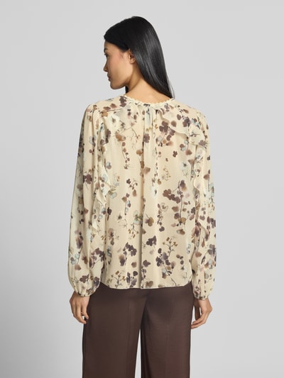 Marc Cain Blouse in all-over look met volants Zand - 5