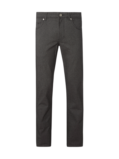 Christian Berg Men Regular Fit 5-Pocket-Hose mit Webmuster Mittelgrau 1