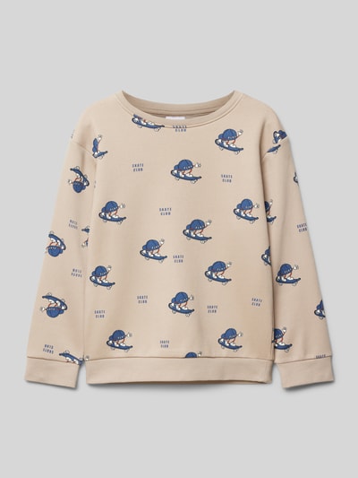 Name It Sweatshirt mit Rundhalsausschnitt Modell 'MOTTO' Sand 1