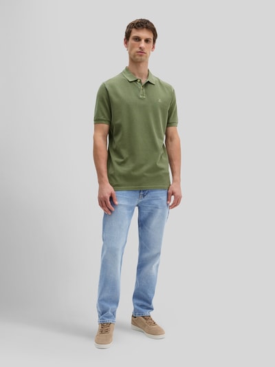 Marc O'Polo Regular Fit Poloshirt aus reiner Baumwolle mit Logo-Stitching Gruen 1