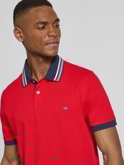 Christian Berg Men Regular Fit Poloshirt aus reiner Baumwolle Rot 3