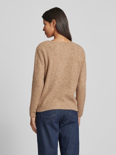 ZABAIONE Gebreide pullover met ribboorden Taupe - 5