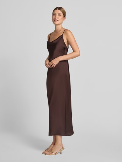 VILA Abendkleid aus Satin Modell 'RAVENNA' Dunkelbraun 1