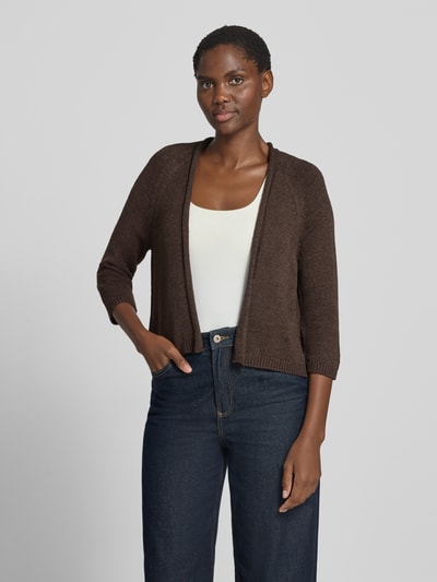 monari regular fit vest in brei-look Donkerbruin - 4