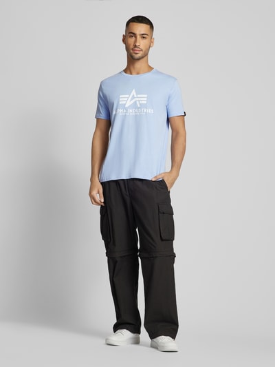 Alpha Industries T-Shirt mit Label-Print Hellblau 1