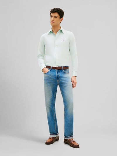 Tommy Hilfiger Koszula casualowa o kroju regular fit z mieszanki bawełny i lnu Miętowy 1