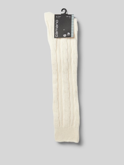 camano Socken mit Zopfmuster Modell 'COSY WIESN' Offwhite Melange 3