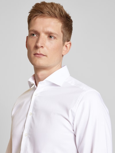 Bruun & Stengade Super Slim Fit Business-Hemd mit Haifischkragen Weiss 3