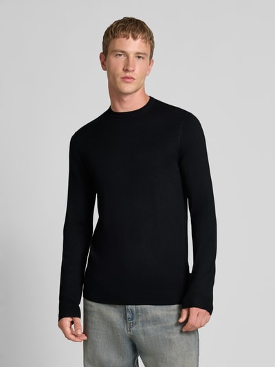 Only & Sons Regular fit gebreide pullover van viscosemix, model 'WYLER' Zwart - 4